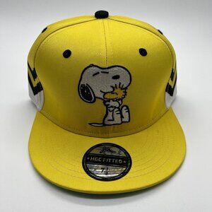Snoopy Woodstock Fitted Hat Cap Adult 7 1/2 Yellow Headgear Classics Peanuts